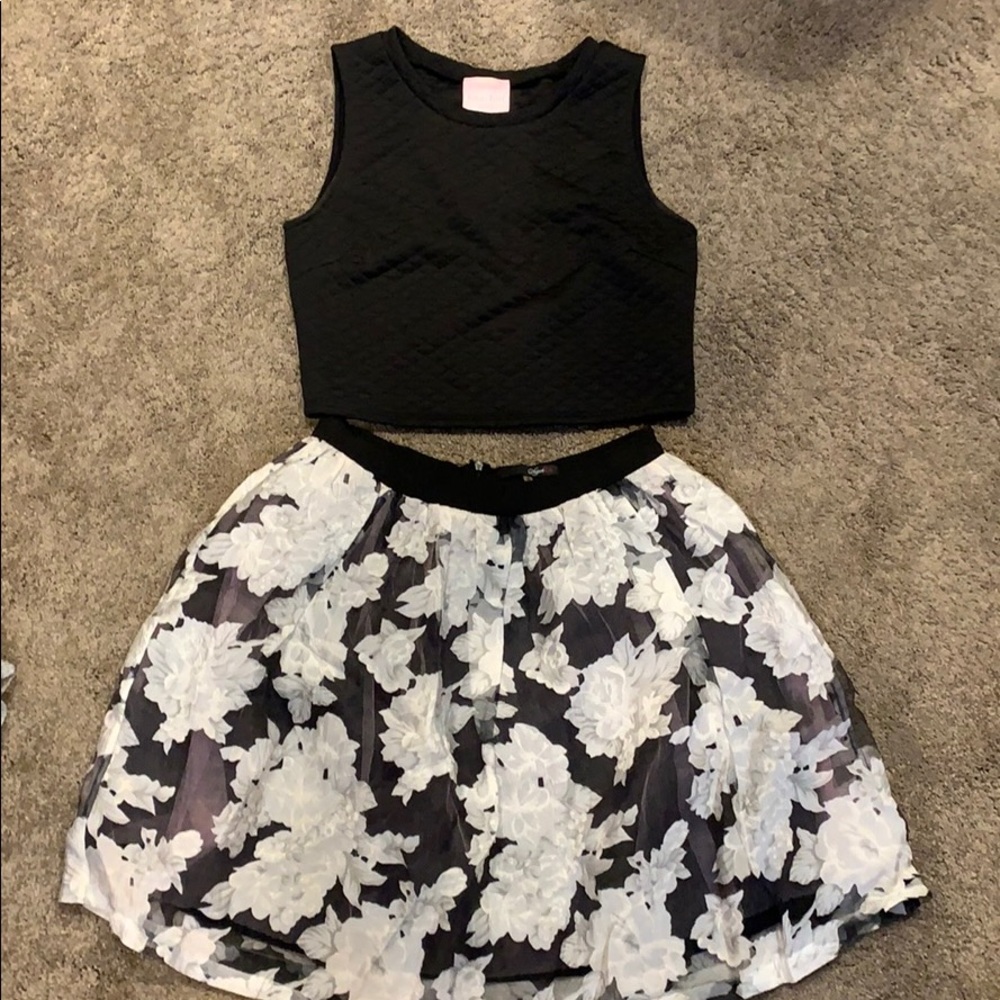Cutest crop top and skirt combo